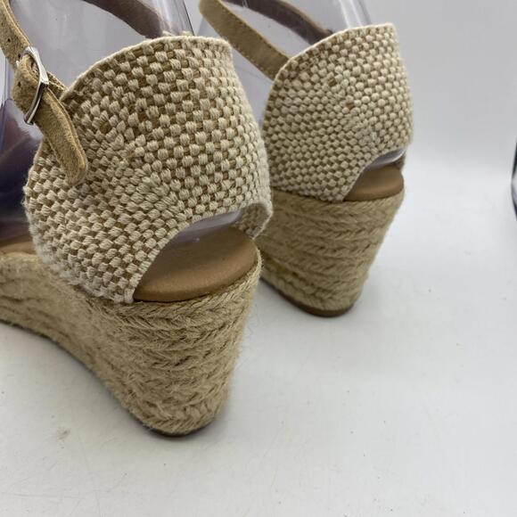 Apaseart Espardrille Wedge Heel Ankle Strap Leather Made in Spain Size 9.5 - Picture 7 of 13